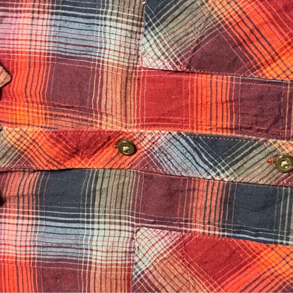 Eddie Bauer Red & Blue Classic Fit Plaid Cotton Button Down Shirt L - Picture 3 of 6